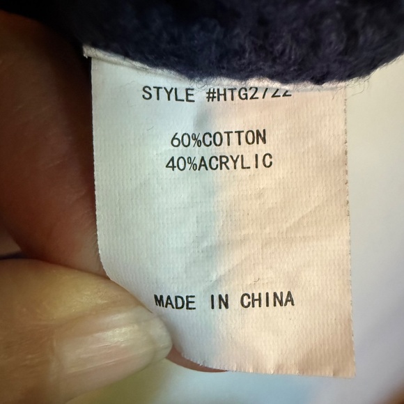 Code x Mode Navy White Varsity Cropped V Neck Sweater Size Large Preppy - Picture 10 of 11